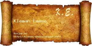 Kleman Emese névjegykártya